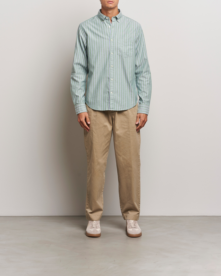 Herren | Hemden | GANT | Archive Oxford Stripe Shirt Dry Forest