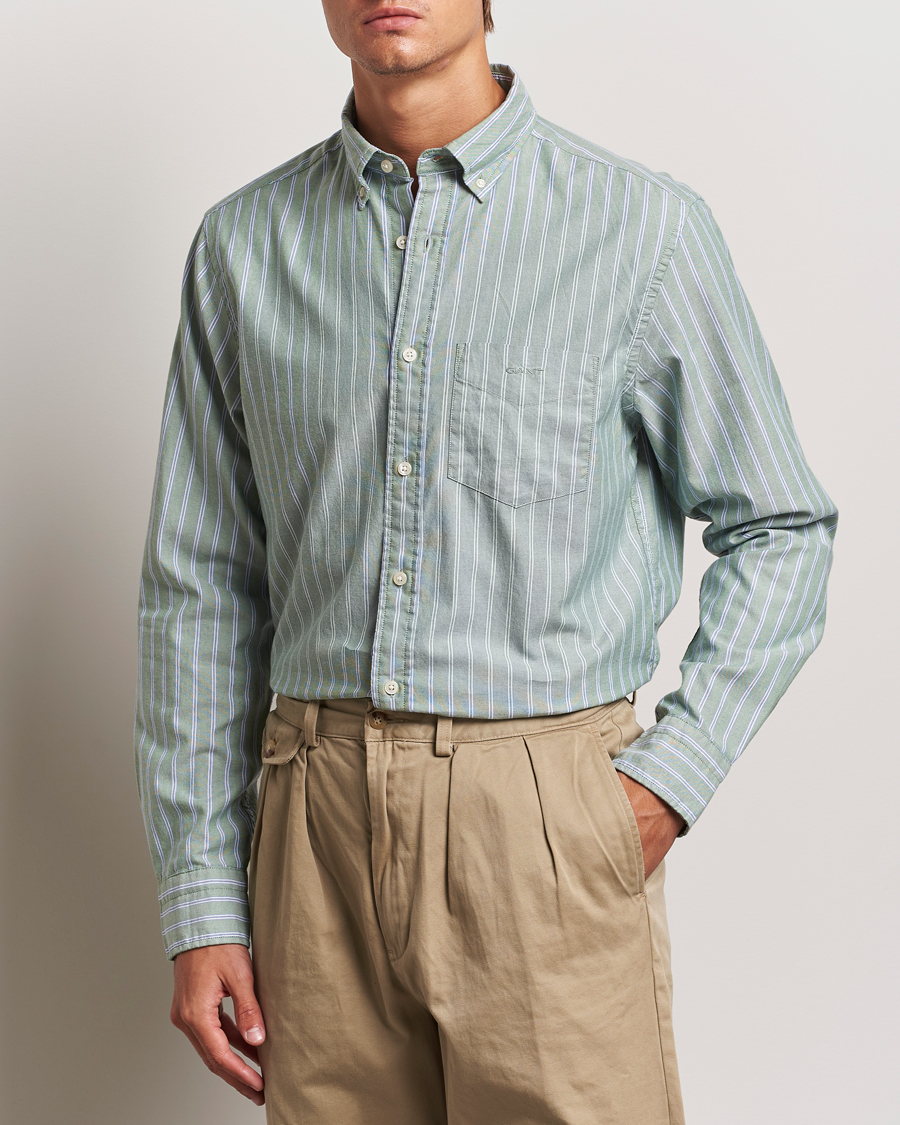 Herren | Hemden | GANT | Archive Oxford Stripe Shirt Dry Forest