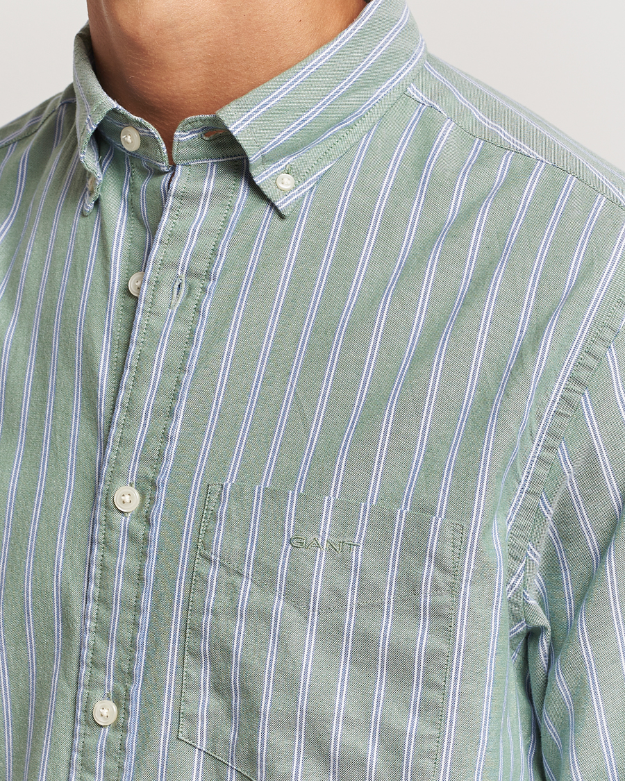 Herren | Hemden | GANT | Archive Oxford Stripe Shirt Dry Forest