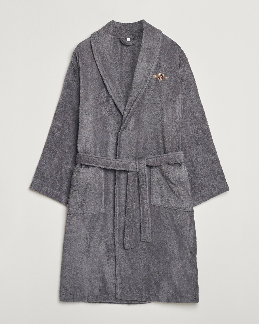 Herren | Schlafanzüge & Bademäntel | GANT | Archive Shield Terry Robe Anchor Grey