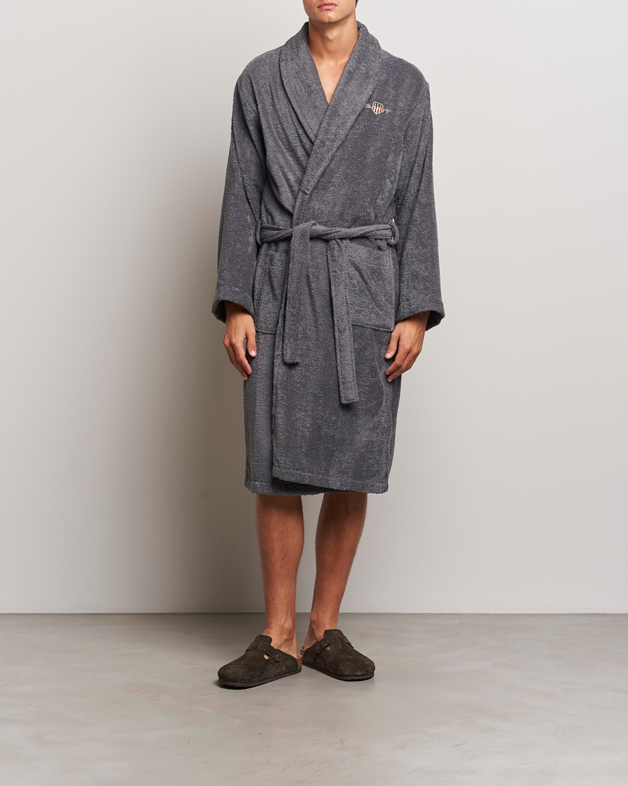 Herren | GANT Archive Shield Terry Robe Anchor Grey | Gant | Archive Shield Terry Robe Anchor Grey