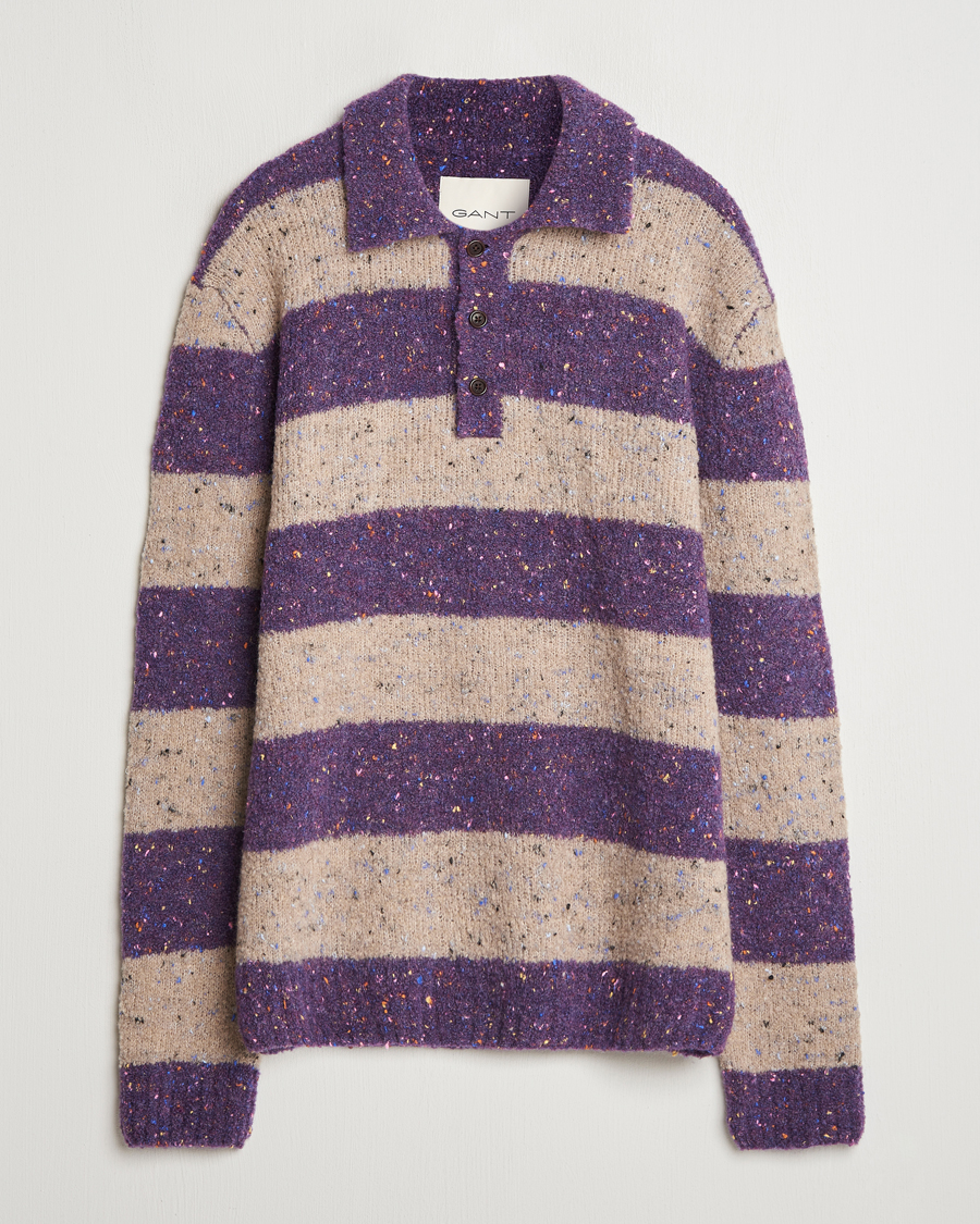 Herren | Pullover | GANT | Barstriped Rugger Deep Plum