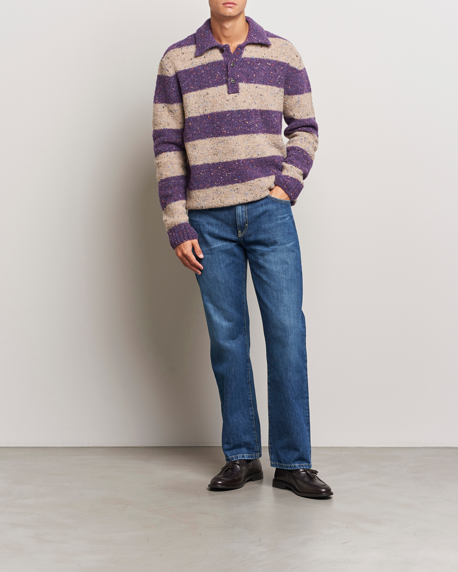 Herren | Pullover | GANT | Barstriped Rugger Deep Plum