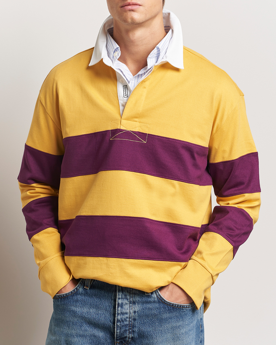 Herren | Pullover | GANT | Block Stripe Heavy Rugger Faded Sunset