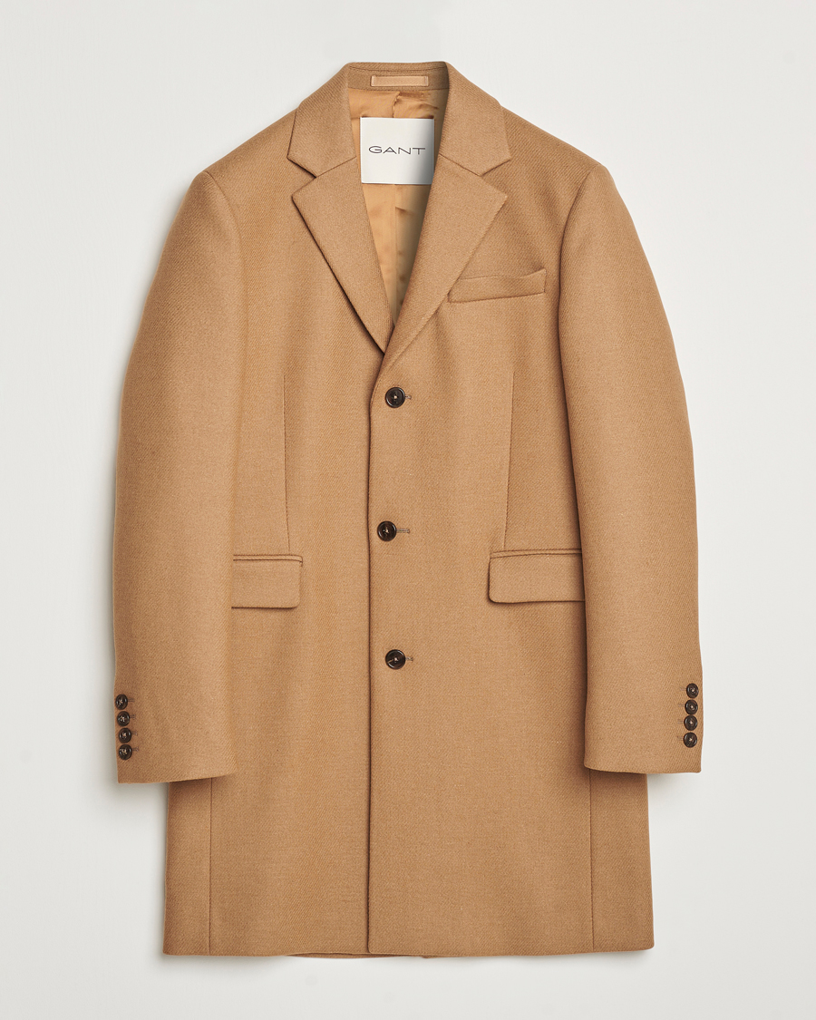 Herren | Jacken | GANT | Classic Wool Coat Mustard Beige
