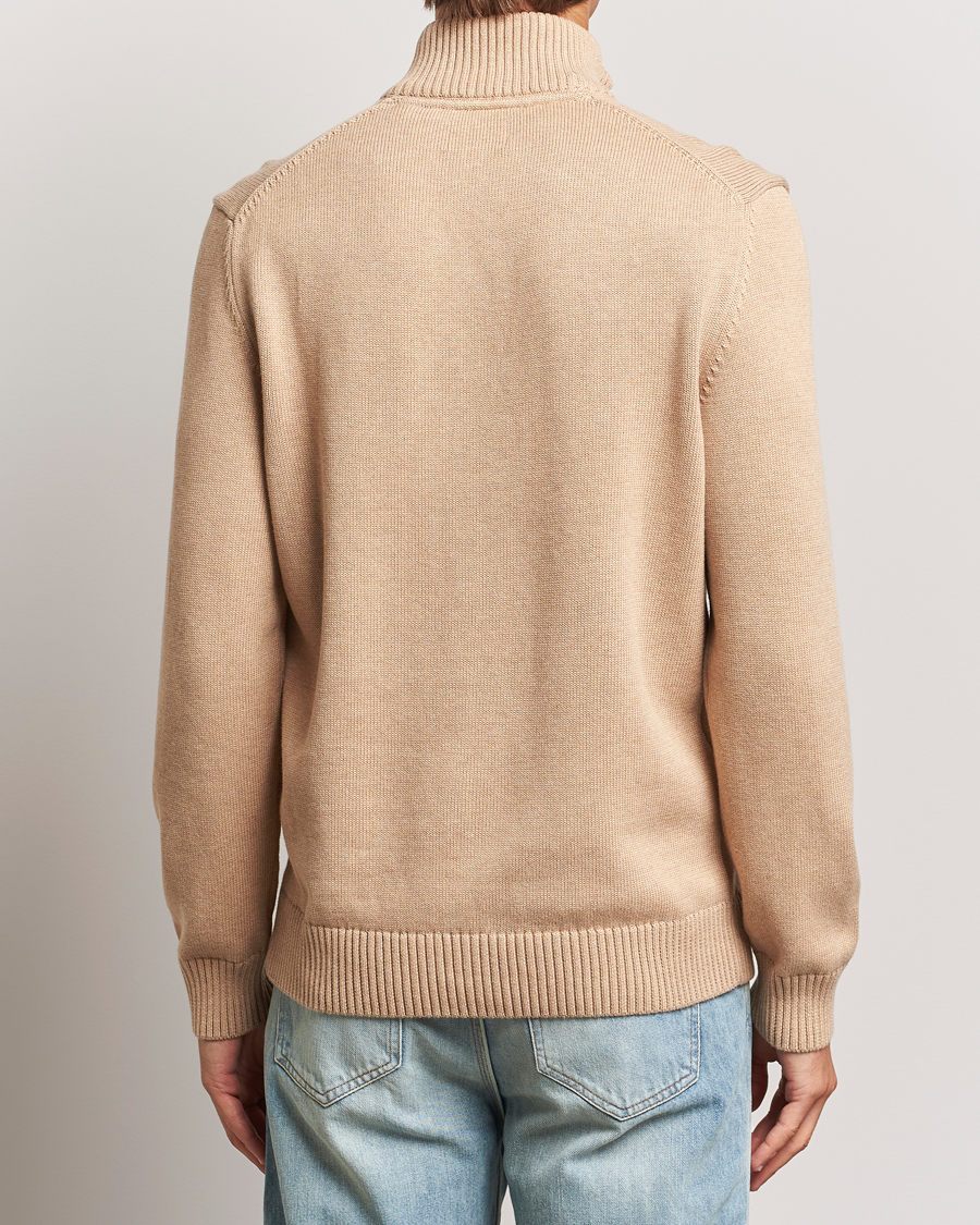 Herren | Pullover | GANT | Cotton Half Zip Khaki Melange