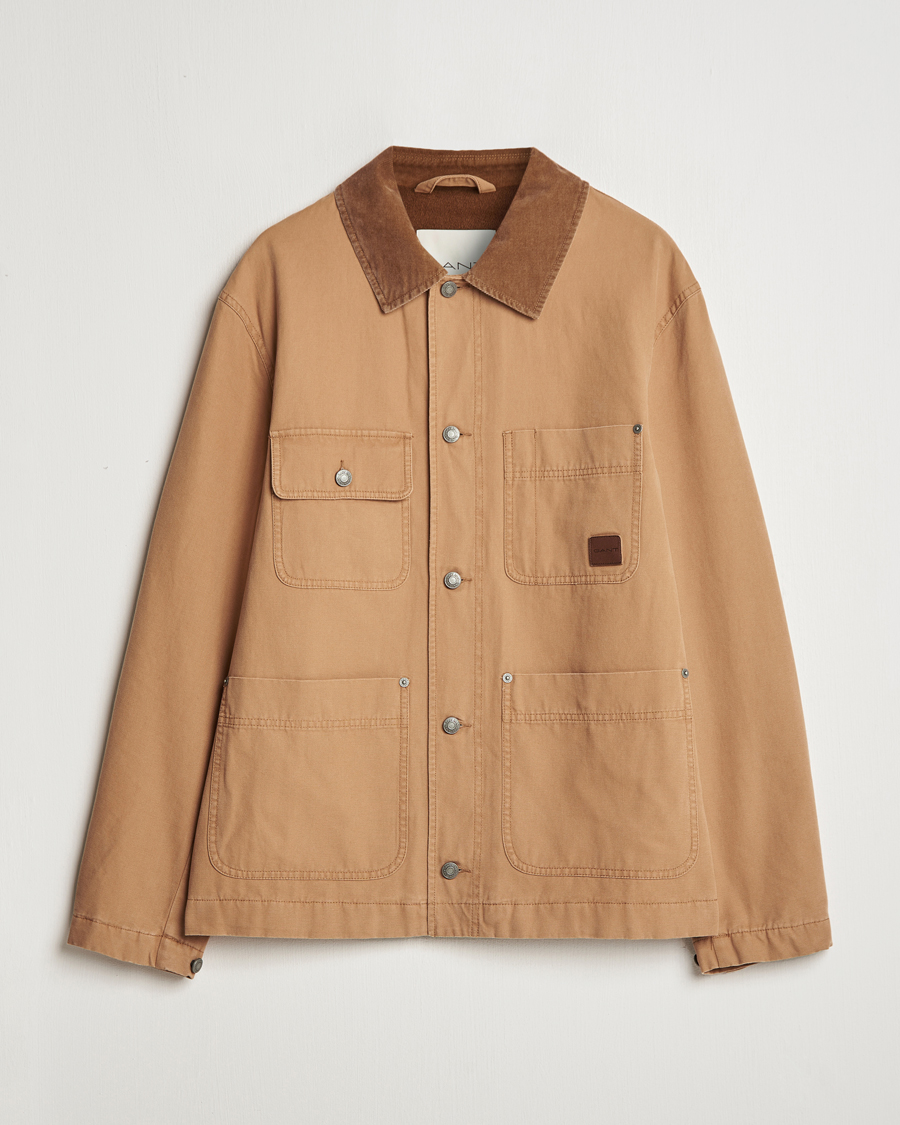 Herren | Jacken | GANT | Cotton Work Jacket Roasted Walnut