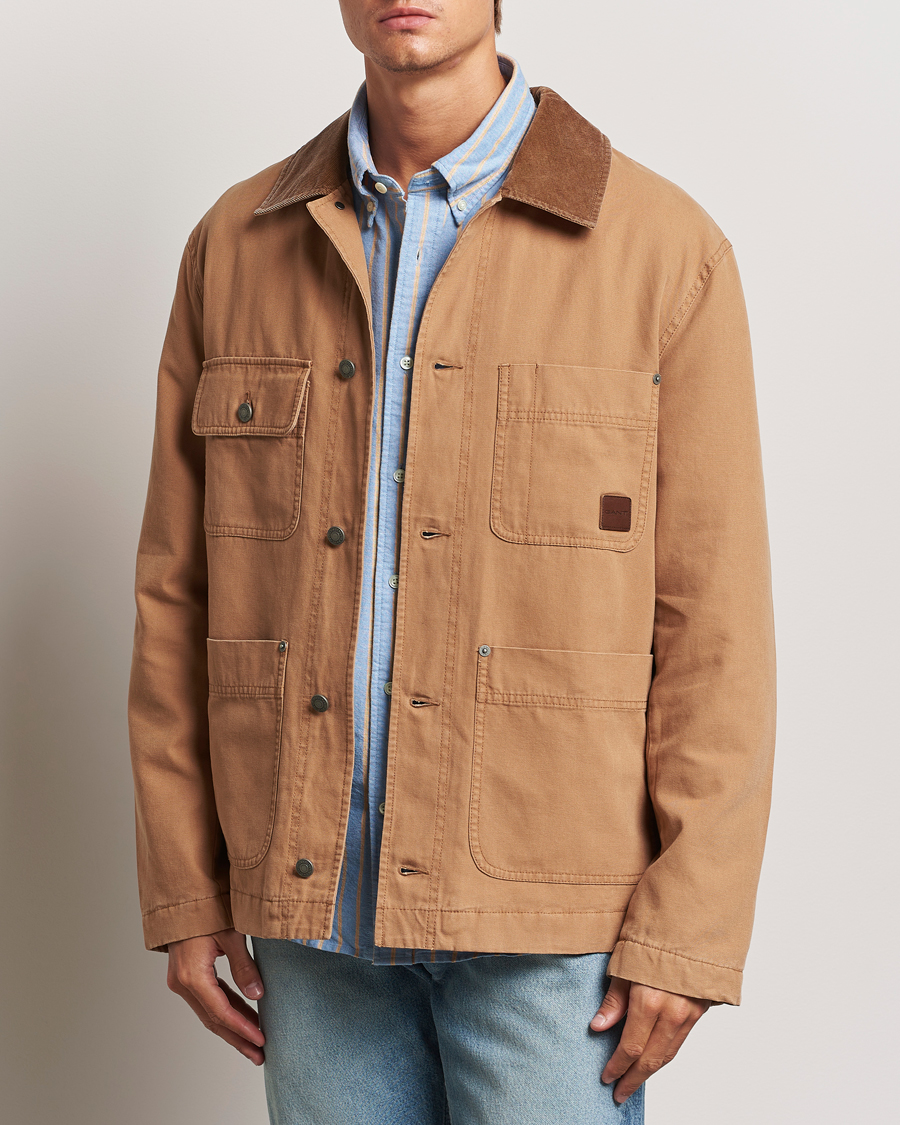 Herren | Jacken | GANT | Cotton Work Jacket Roasted Walnut