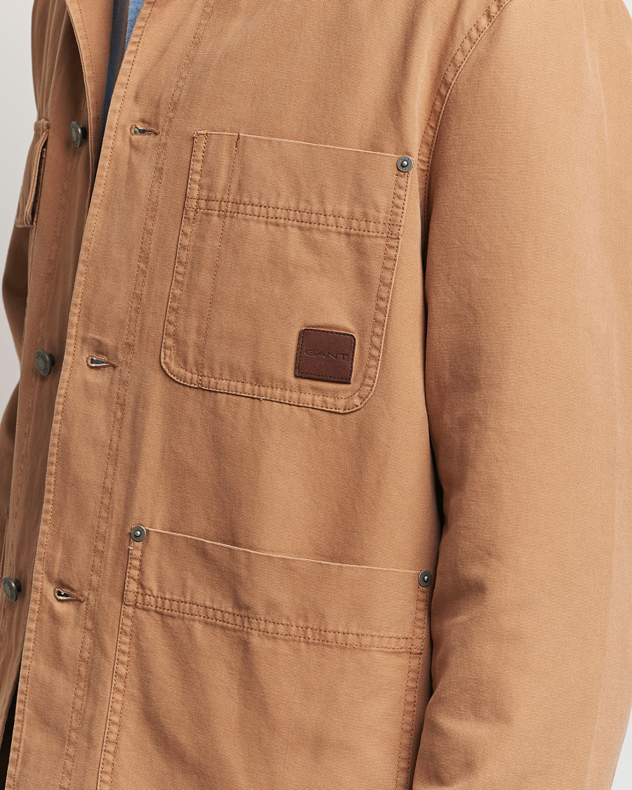 Herren | Jacken | GANT | Cotton Work Jacket Roasted Walnut