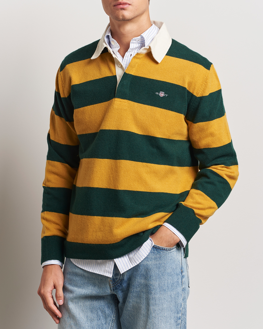 Herren | Pullover | GANT | Extra Fine Lambswool Striped Rugger Tartan Green