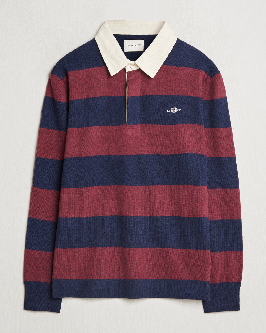 Herren | Pullover | GANT | Extra Fine Lambswool Striped Rugger Marine