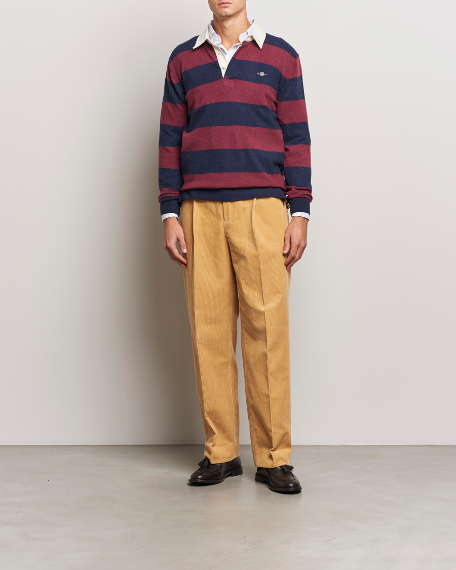 Herren | Pullover | GANT | Extra Fine Lambswool Striped Rugger Marine