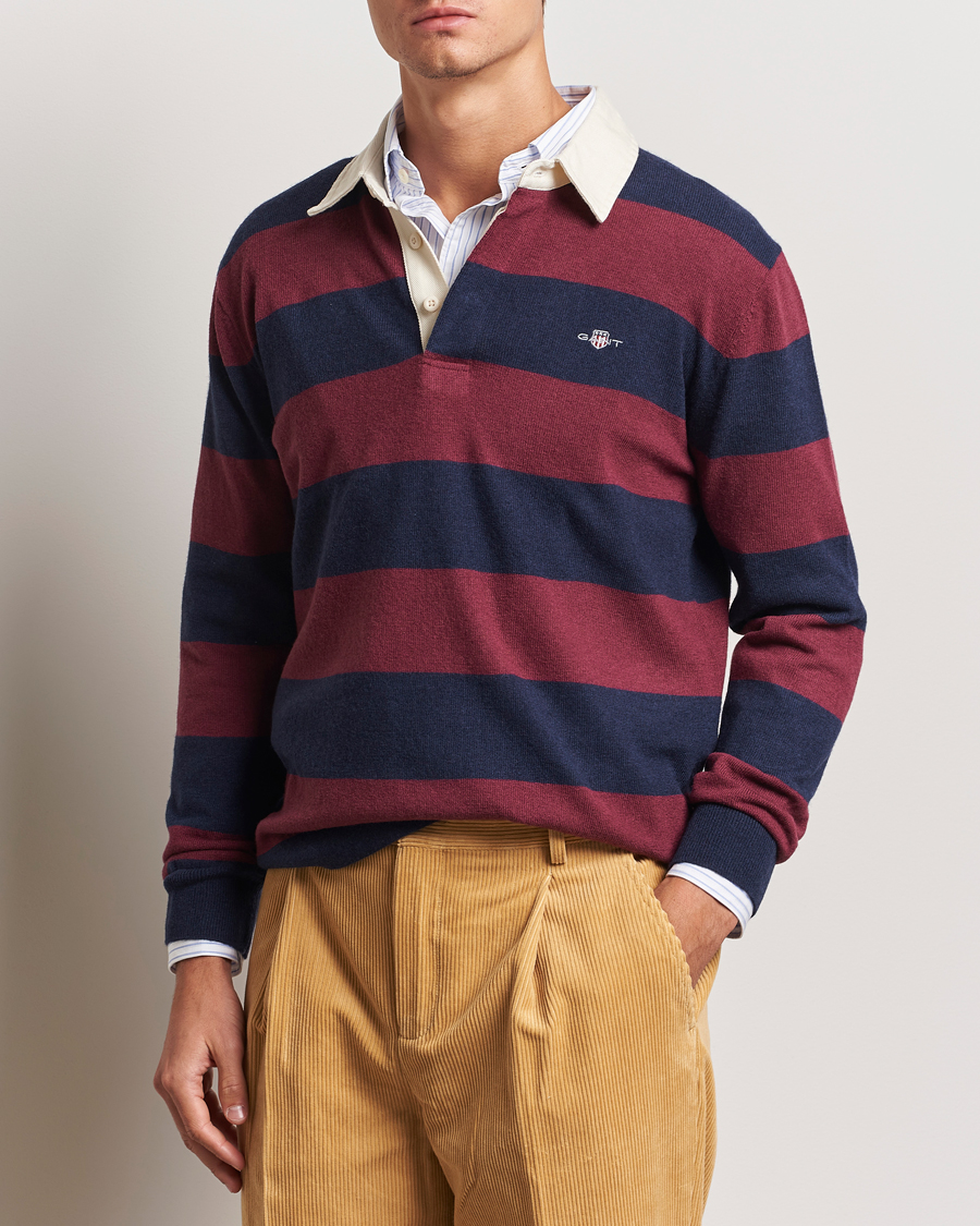 Herren | Pullover | GANT | Extra Fine Lambswool Striped Rugger Marine