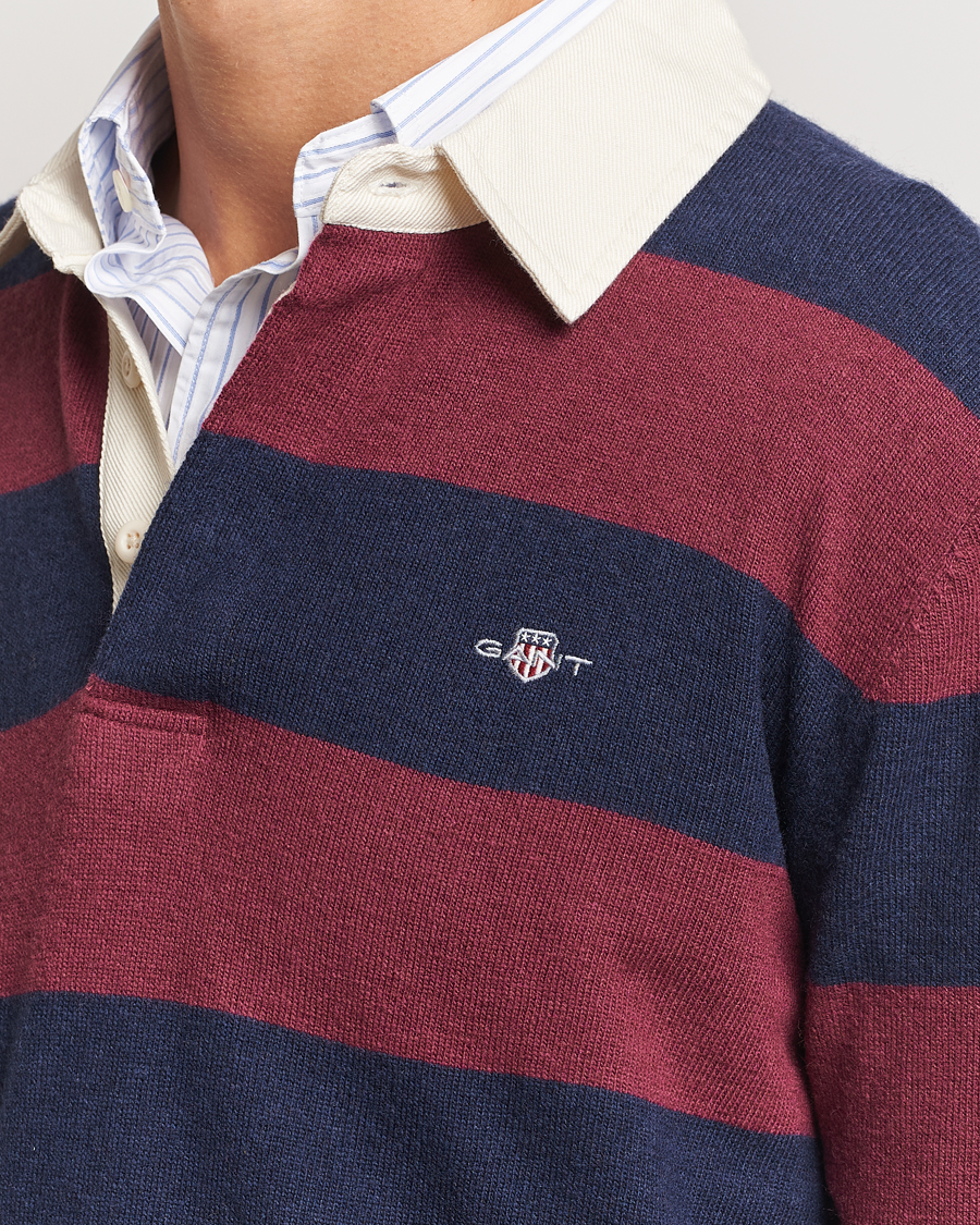 Herren | Pullover | GANT | Extra Fine Lambswool Striped Rugger Marine