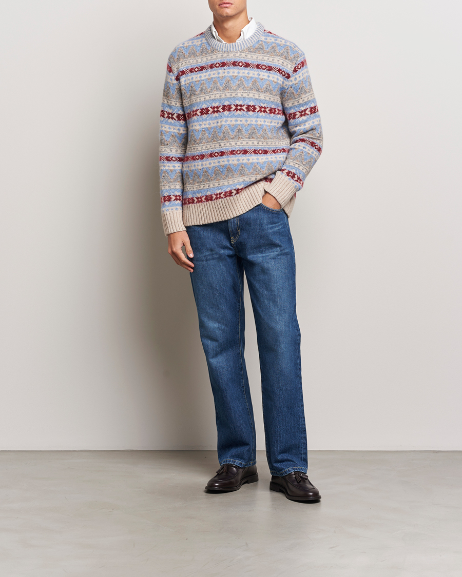 Herren | Pullover | GANT | Fair Isle Crew Neck Clear Sky