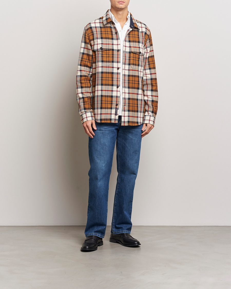 Herren | Hemden | GANT | Herringbone Checked Overshirt Warm Earth