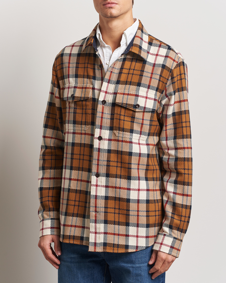 Herren | Hemden | GANT | Herringbone Checked Overshirt Warm Earth