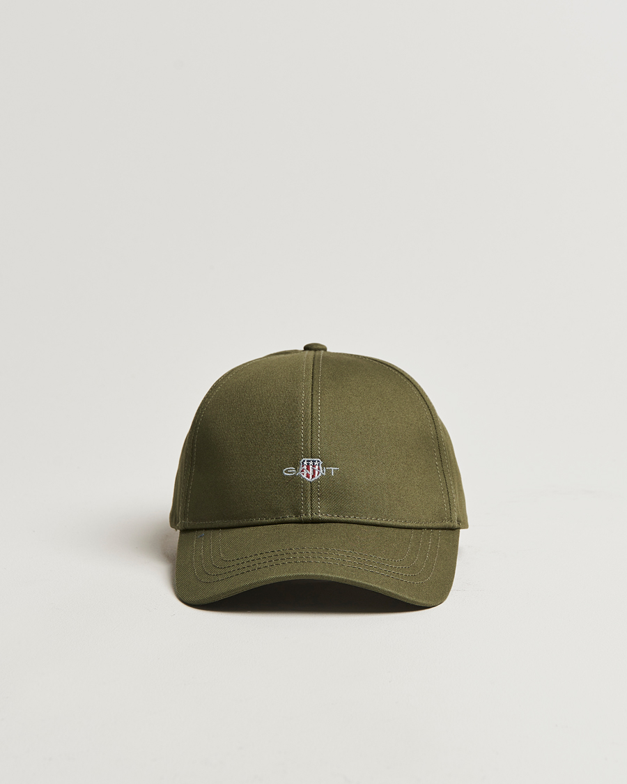 Herren | GANT High Cotton Twill Cap Juniper Green | GANT | High Cotton Twill Cap Juniper Green