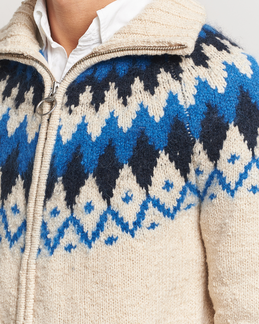 Herren | Pullover | Gant | Jacquard Zip Cardigan Cream