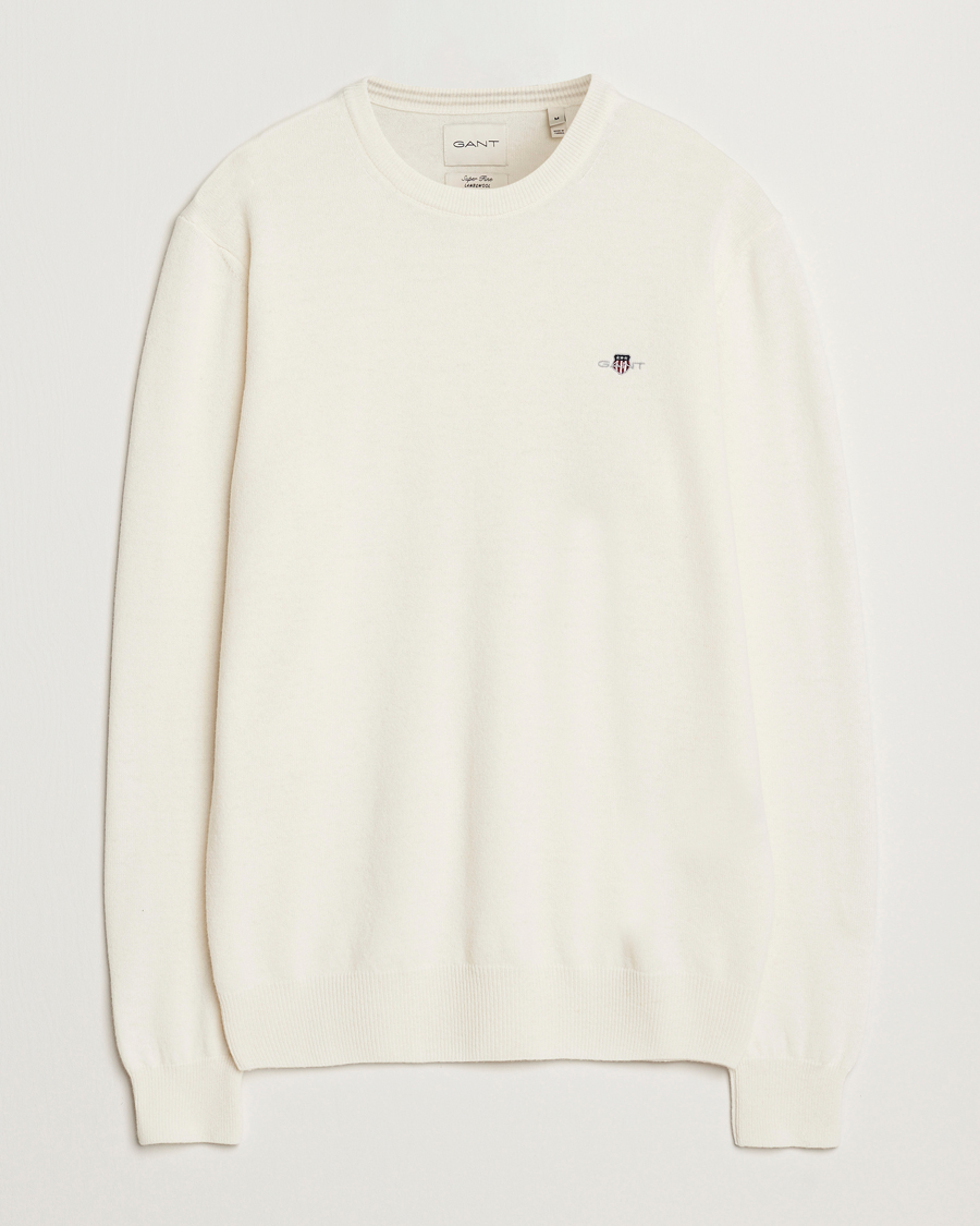 Herren | Pullover | GANT | Lambswool Crew Neck Pullover Cream