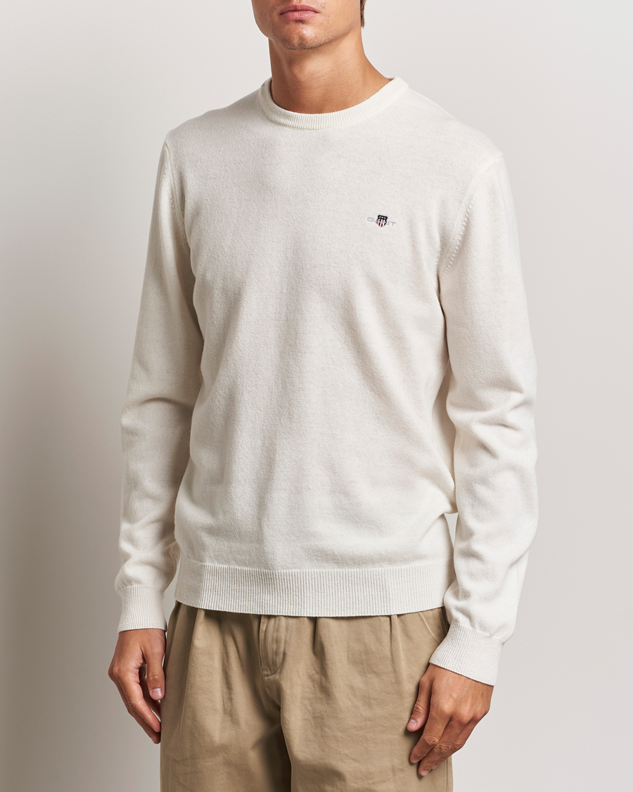 Herren | Pullover | GANT | Lambswool Crew Neck Pullover Cream
