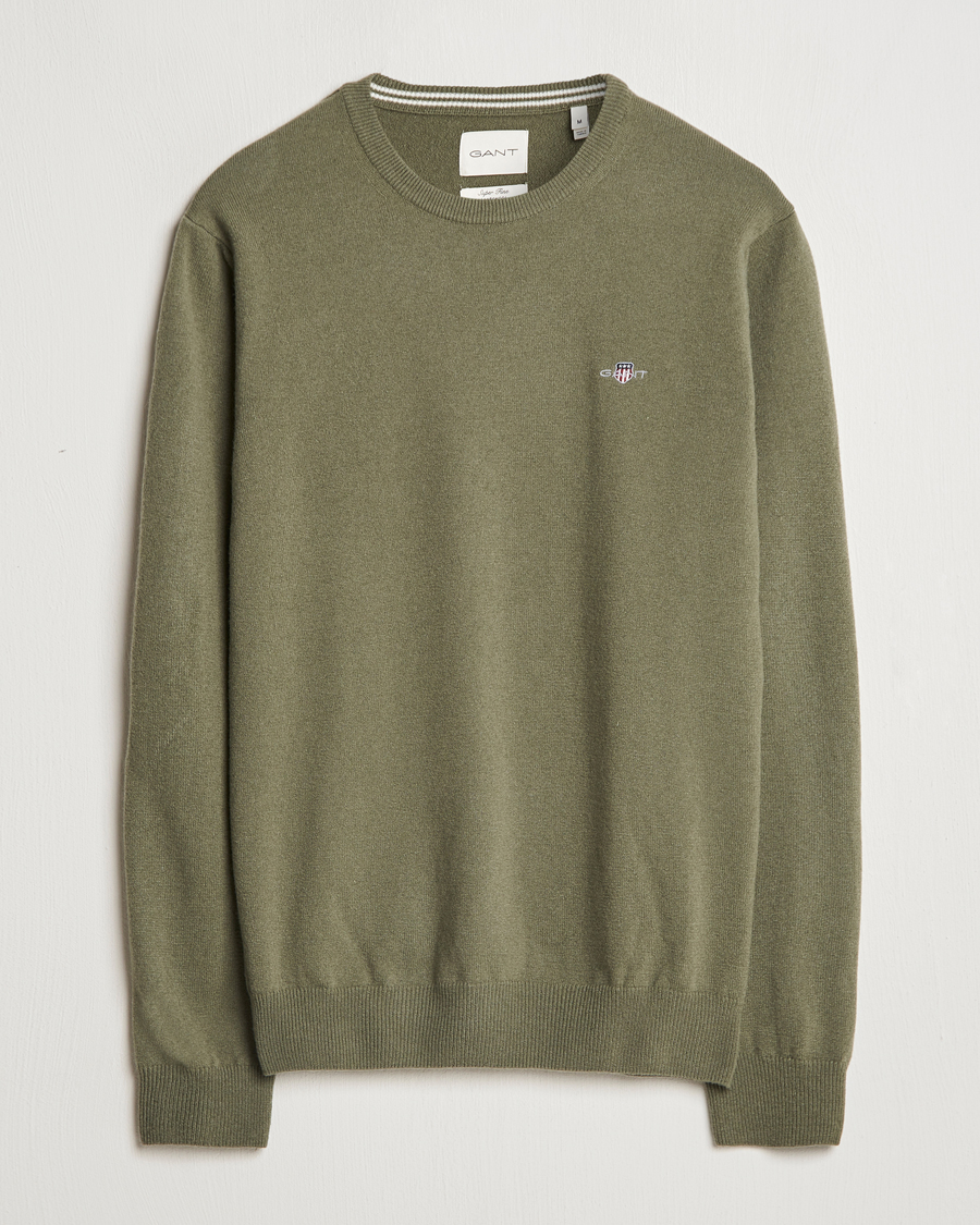 Herren | Pullover | GANT | Lambswool Crew Neck Pullover Juniper Green