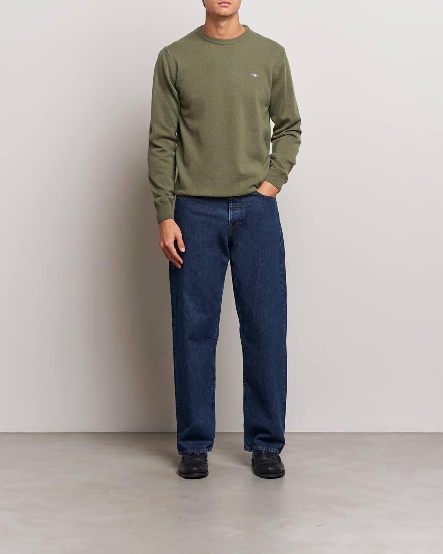 Herren | Pullover | GANT | Lambswool Crew Neck Pullover Juniper Green