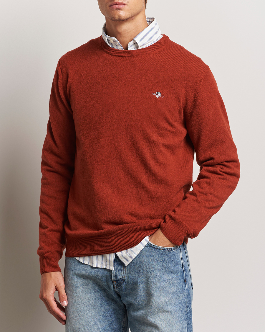 Herren | Pullover | GANT | Lambswool Crew Neck Pullover Iron Red