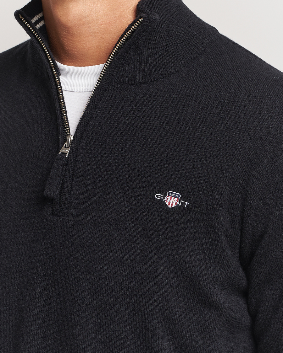 Herren | Pullover | GANT | Lamsbwool Half Zip Black