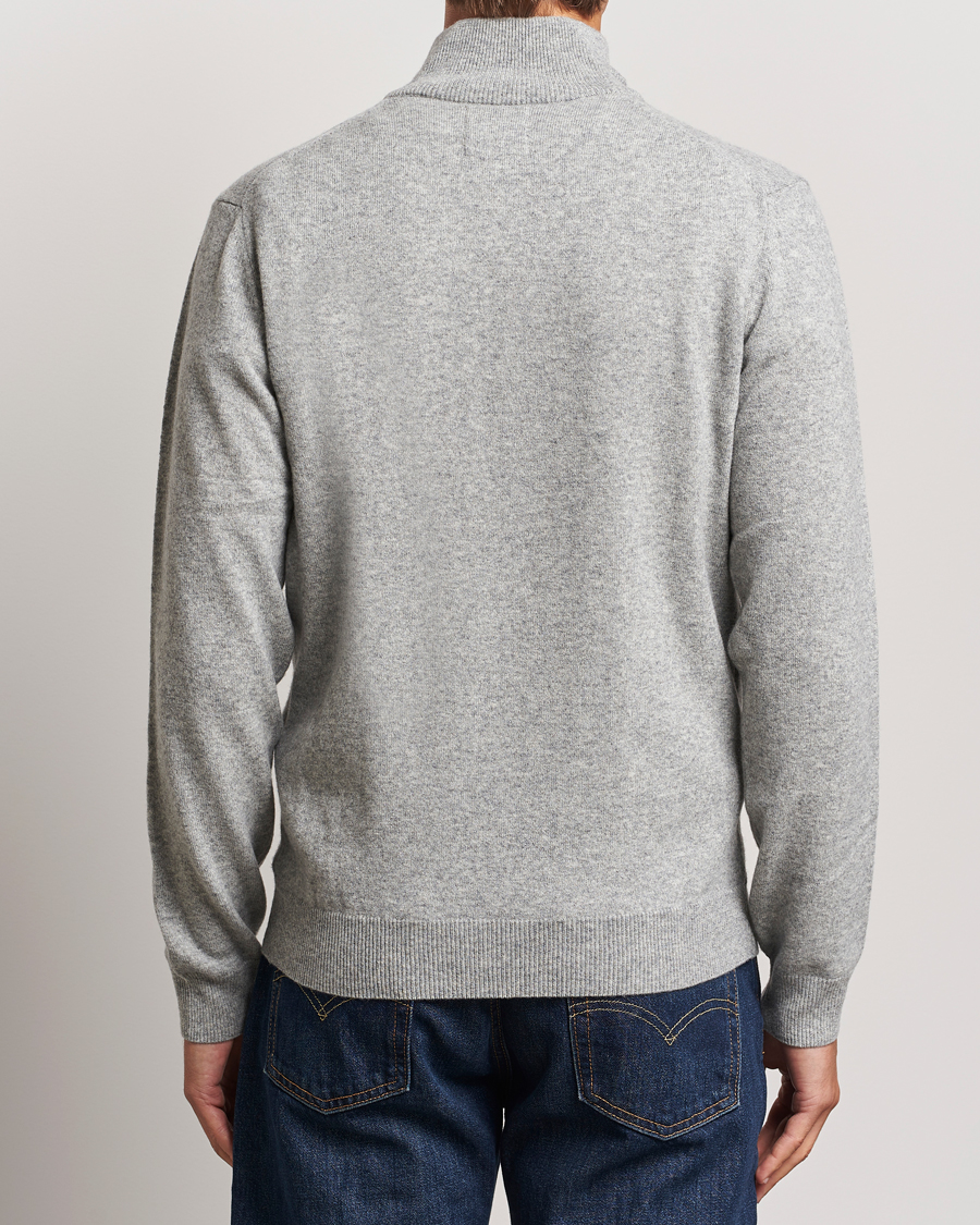 Herren | Pullover | GANT | Lamsbwool Half Zip Grey Melange