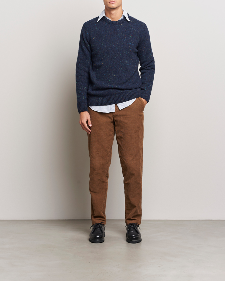 Herren | Pullover | GANT | Neps Wool Crew Neck Evening Blue