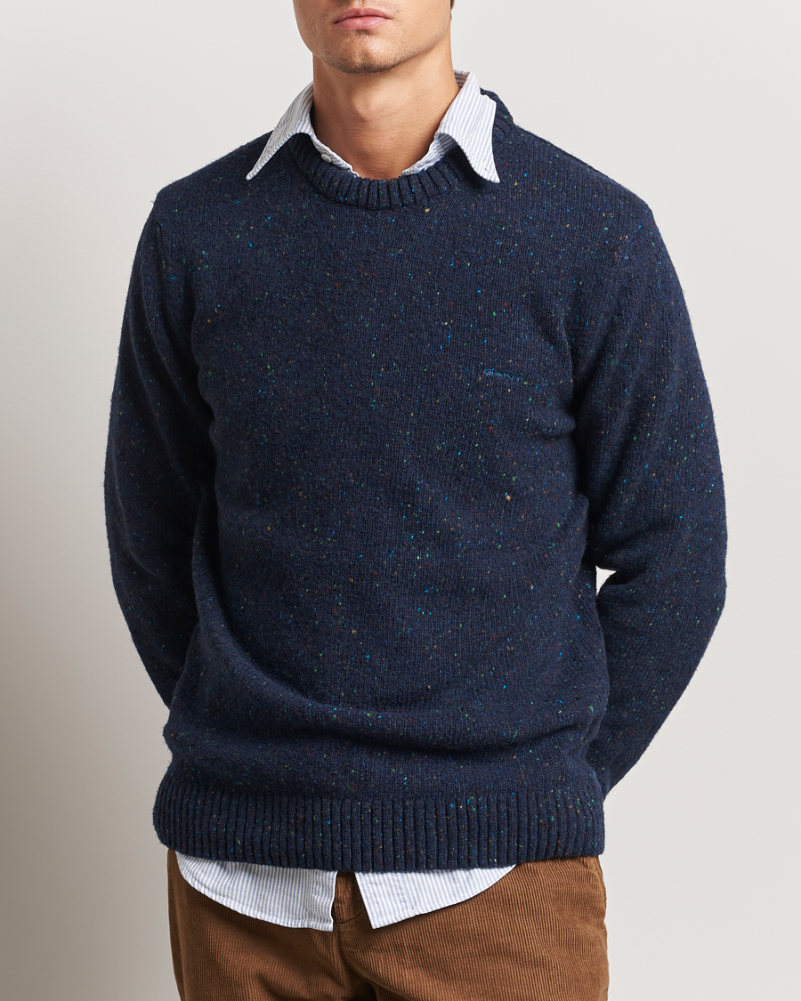 Herren | Pullover | GANT | Neps Wool Crew Neck Evening Blue