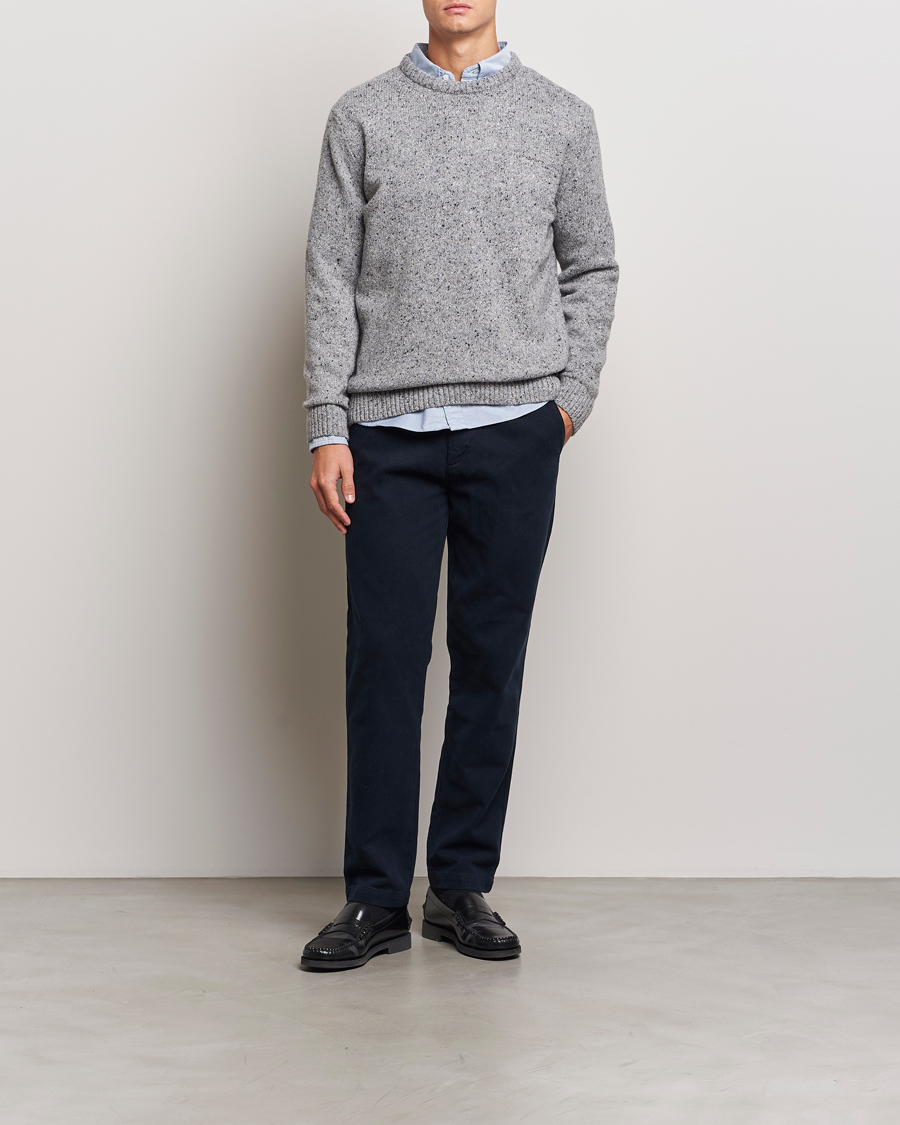 Herren | Pullover | GANT | Neps Wool Crew Neck Grey Melange
