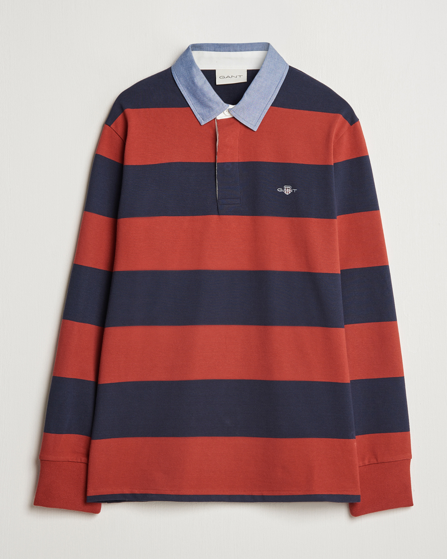 Herren | Pullover | GANT | Original Barstriped Heavy Rugger Iron Red