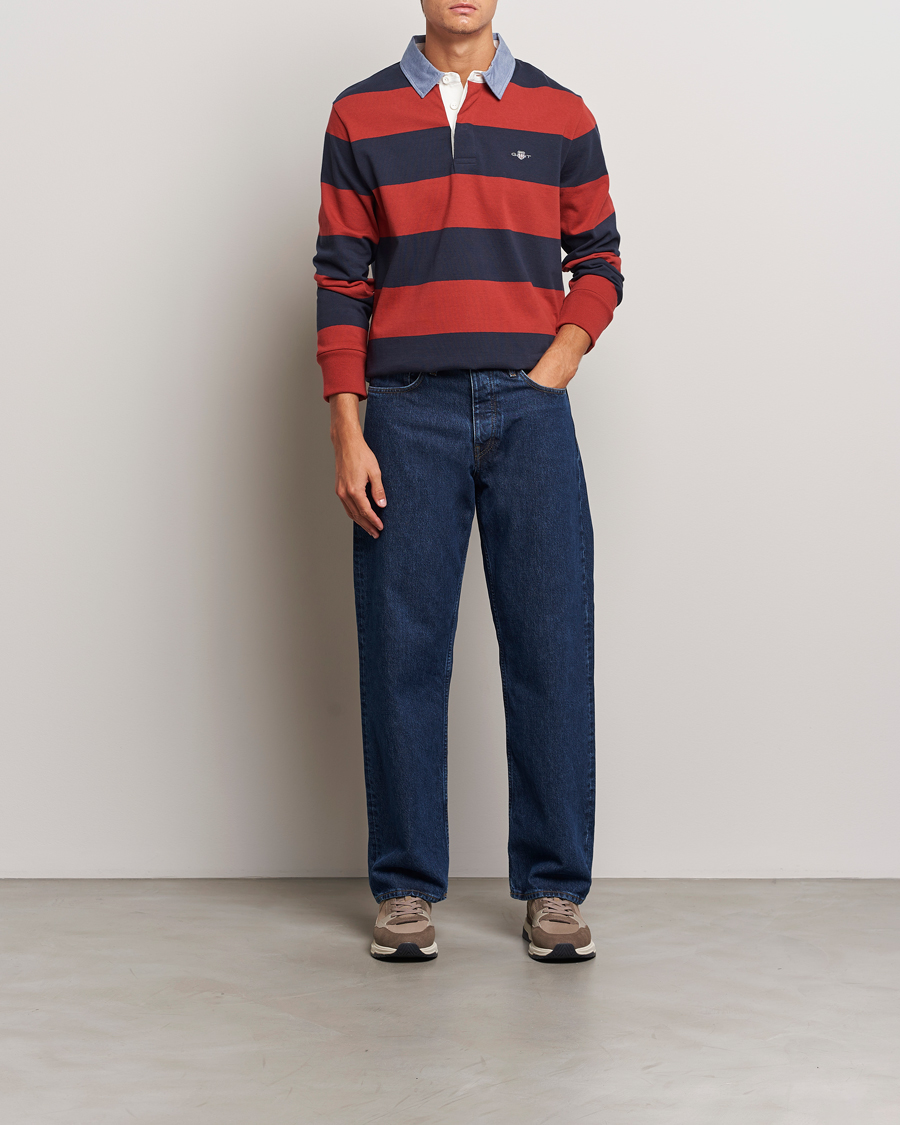 Herren | Pullover | GANT | Original Barstriped Heavy Rugger Iron Red