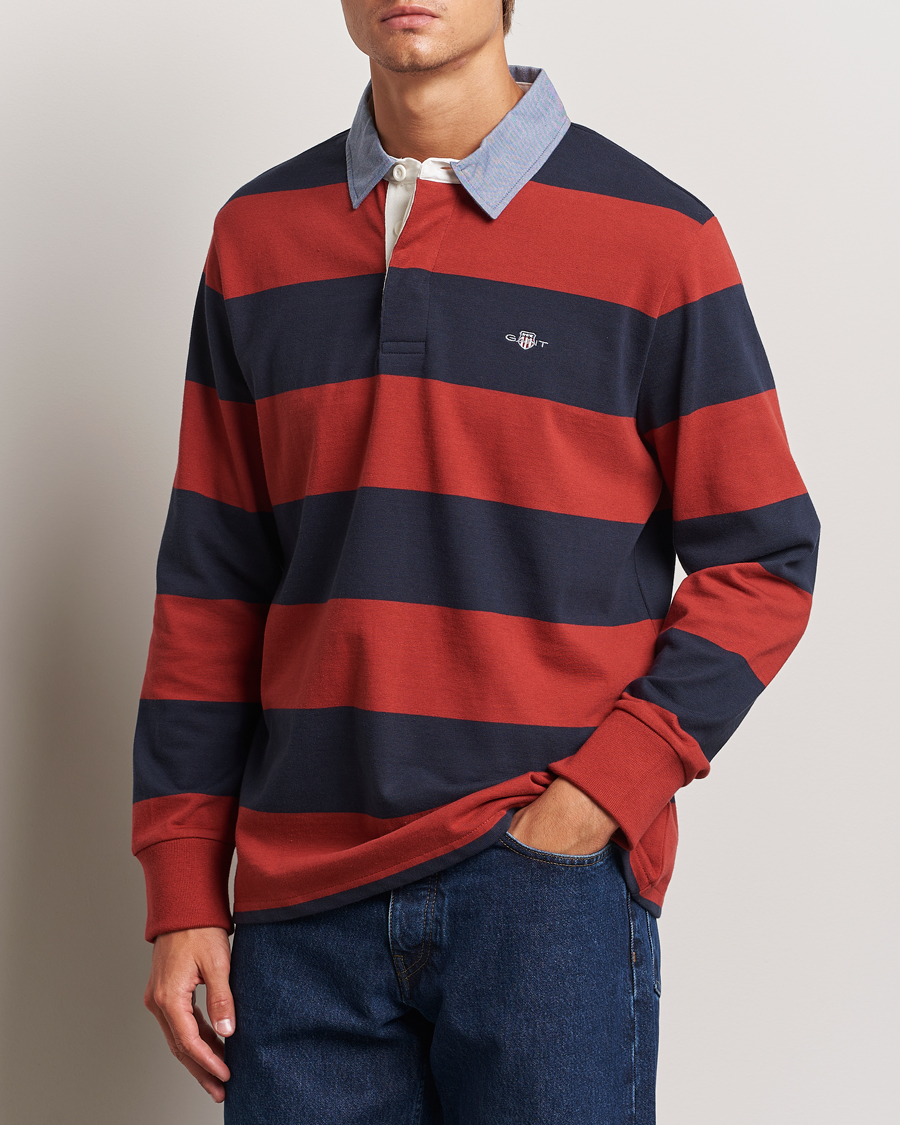 Herren | Pullover | GANT | Original Barstriped Heavy Rugger Iron Red