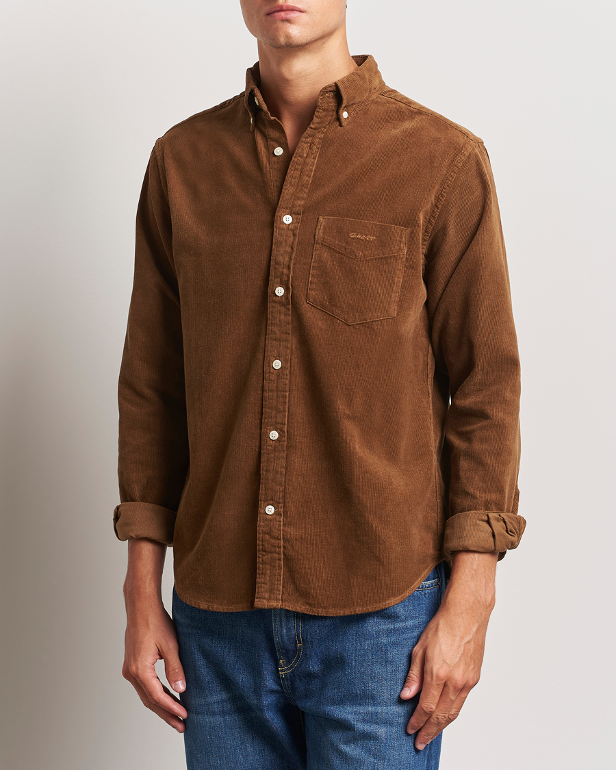 Herren | Hemden | Gant | Regular Fit Corduroy Shirt Brown Melange