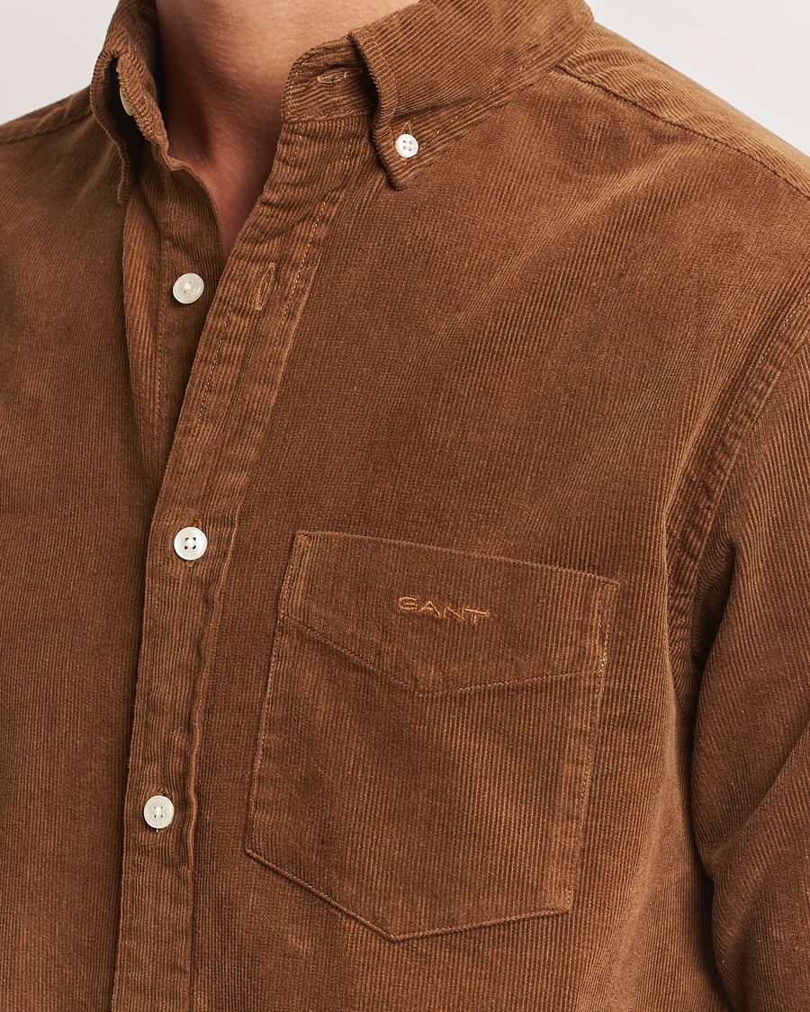 Herren | Hemden | Gant | Regular Fit Corduroy Shirt Brown Melange
