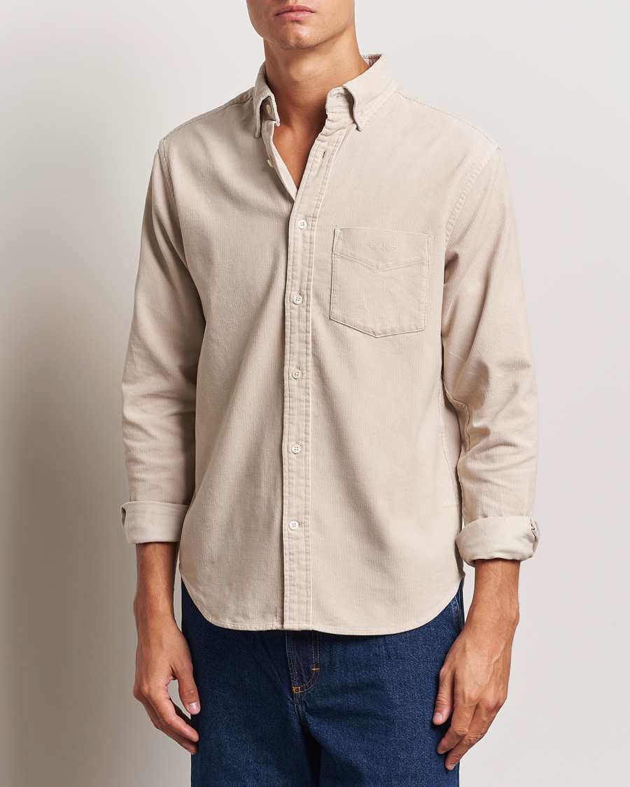 Herren | Hemden | Gant | Regular Fit Corduroy Shirt Putty