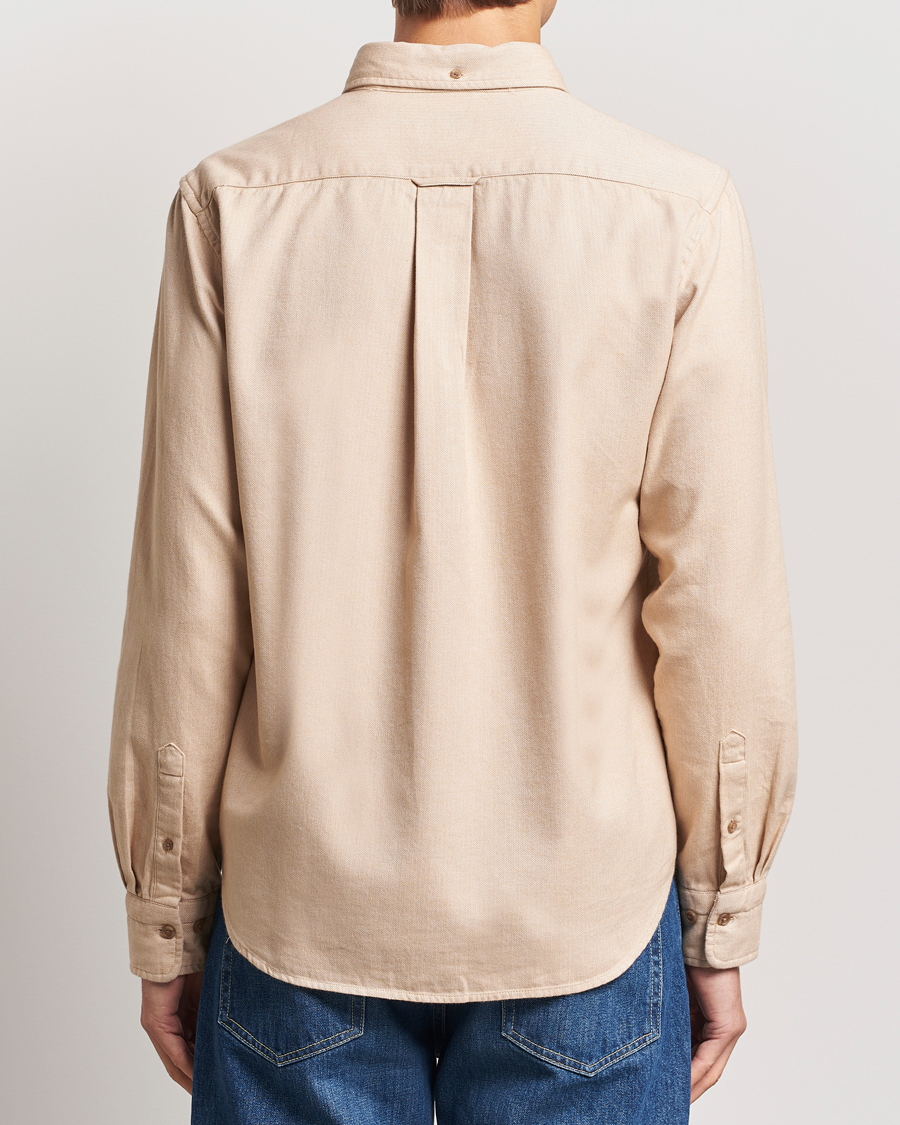 Herren | Hemden | Gant | Regular Herringbone Flannel Shirt Caramel Beige