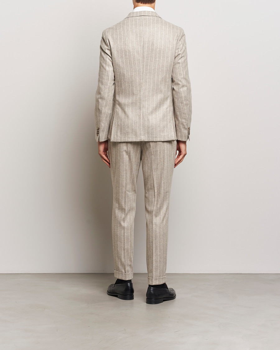 Herren | Anzüge | BOSS BLACK | Hanry Wool Pinstriped Suit Light Beige