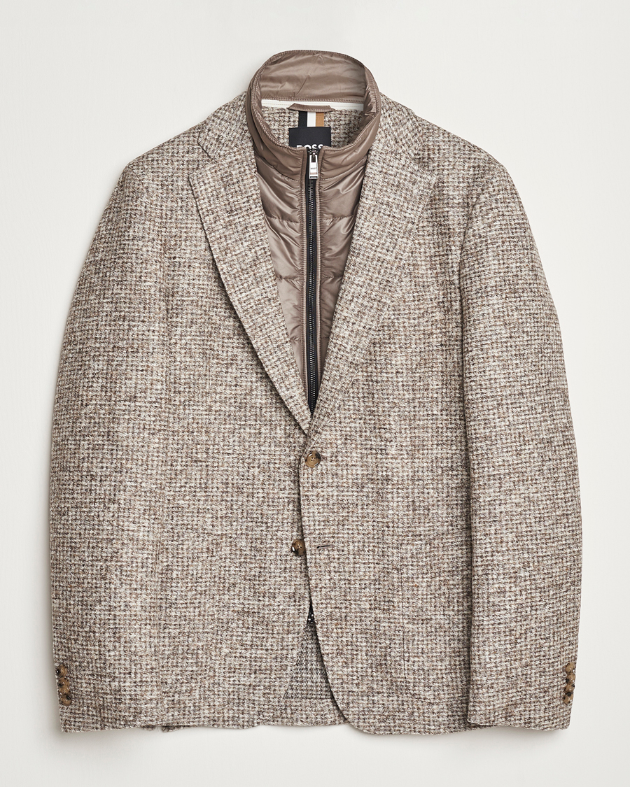 Herren | Sakkos | BOSS BLACK | Hanry Jersey Bib Blazer Open White