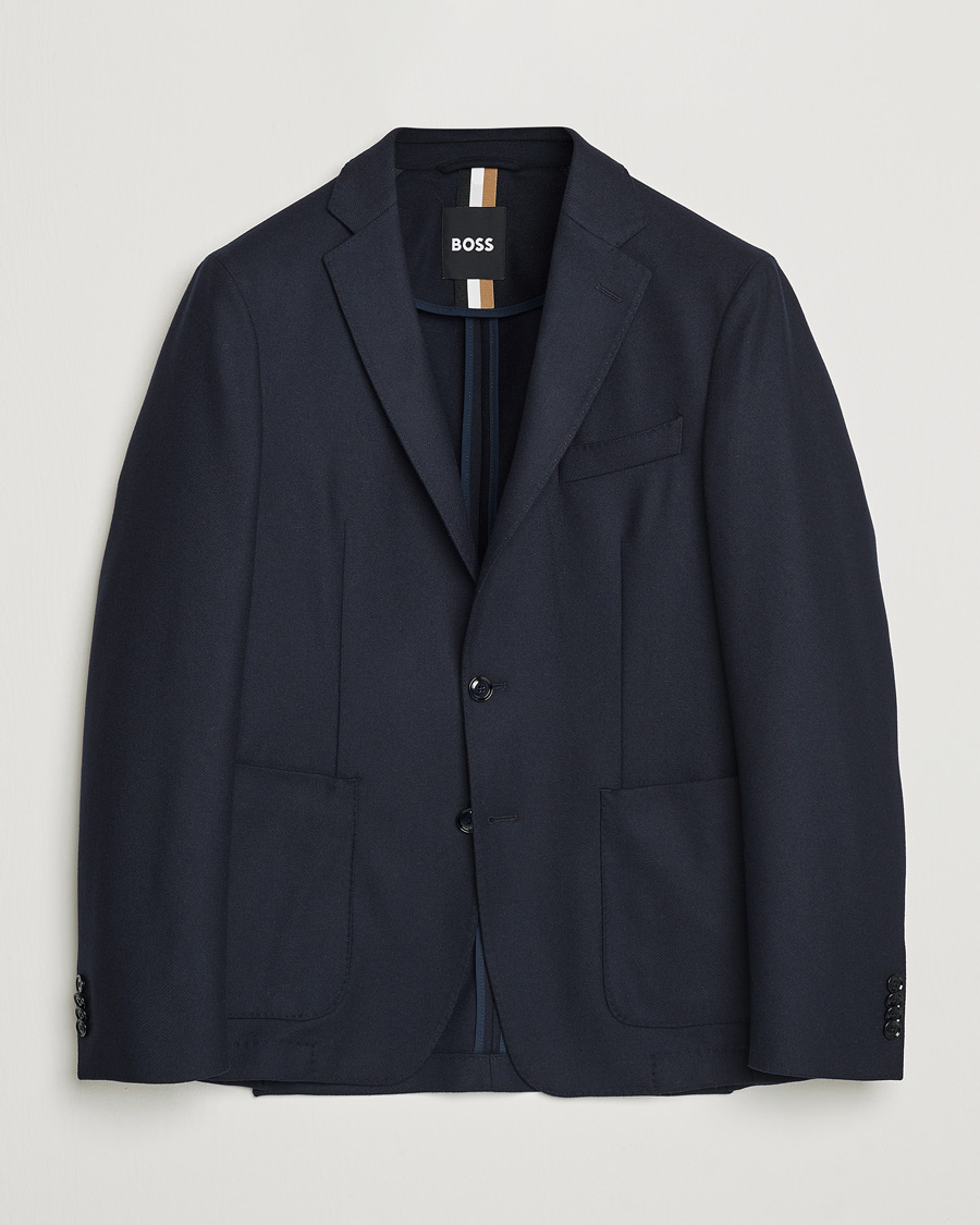 Herren | Sakkos | BOSS BLACK | Hanry Wool Patch Pocket Blazer Dark Blue