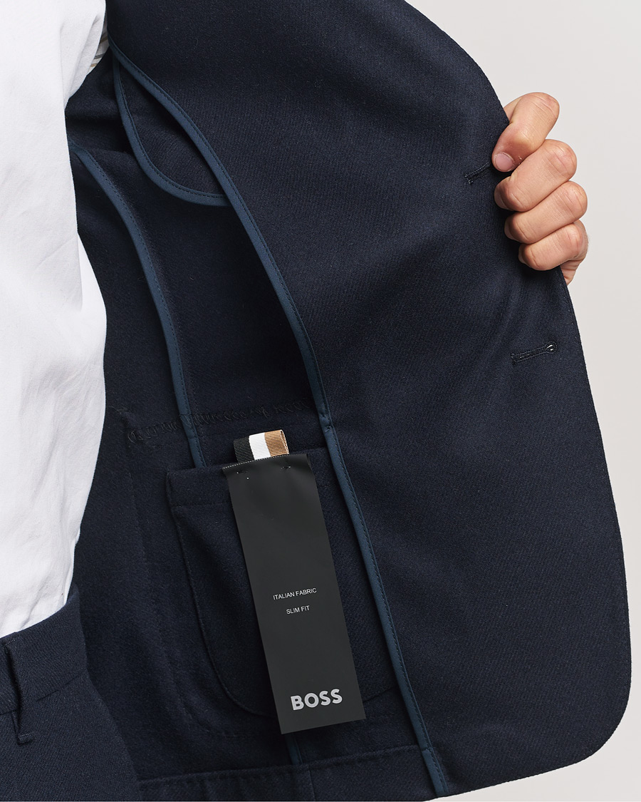 Herren | Sakkos | BOSS BLACK | Hanry Wool Patch Pocket Blazer Dark Blue