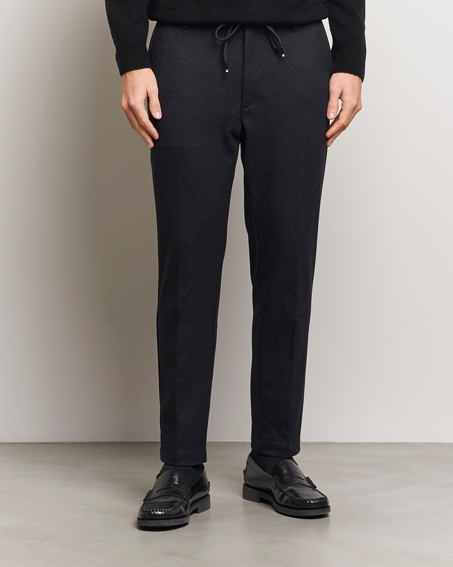 Herren | Hosen | BOSS BLACK | Kane Brushed Drawstring Trousers Dark Blue