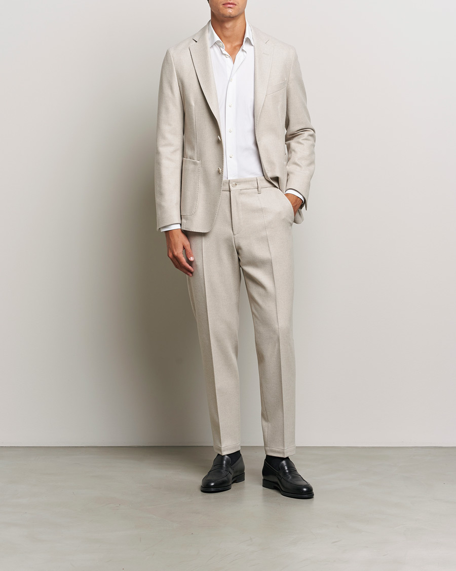 Herren | Hosen | BOSS BLACK | Perin Wool Trousers Open White