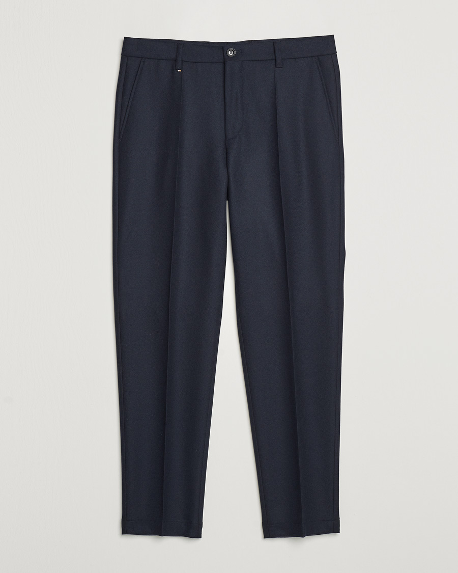 Herren | Hosen | BOSS BLACK | Perin Wool Trousers Dark Blue