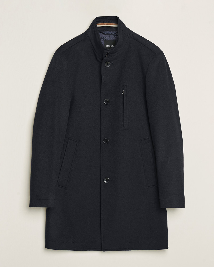 Herren | Jacken | BOSS BLACK | Hyde Stand Up Collar Coat Dark Blue