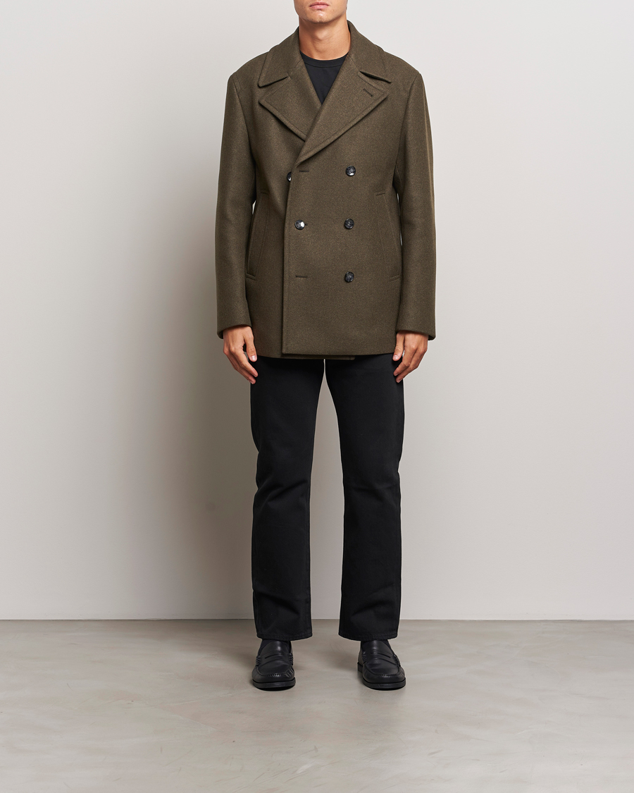 Herren | Jacken | BOSS BLACK | Clay Wool Peacoat Open Green