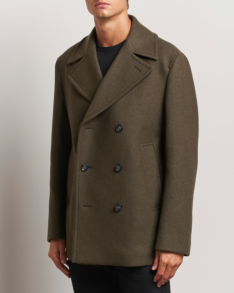 Herren | Jacken | BOSS BLACK | Clay Wool Peacoat Open Green